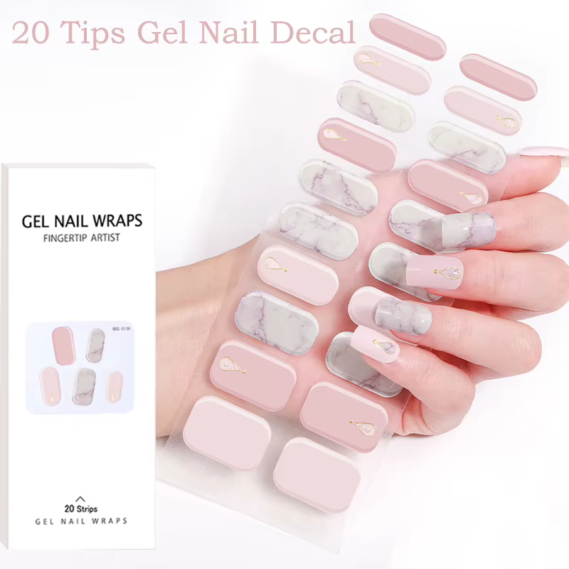 Mode Semi - cured gel Nail Art autocollant manucure UV LED lumière flash fleur ongle