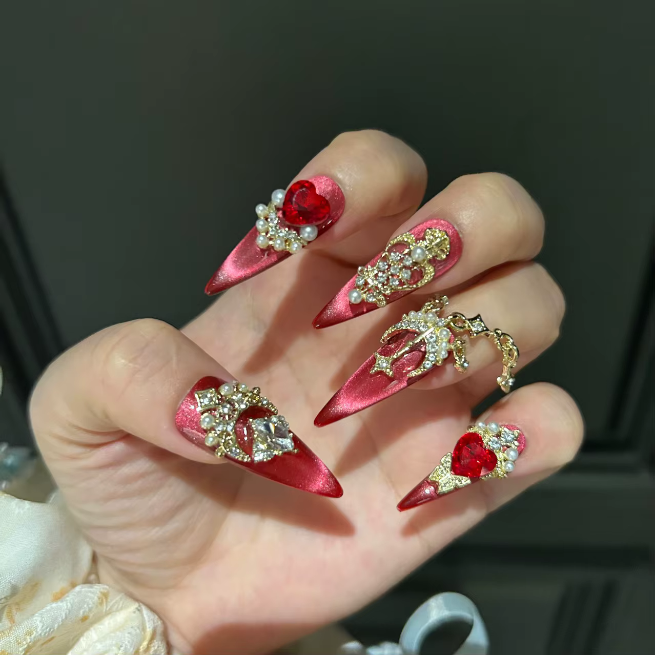 Ensemble de faux ongles à pression de cour de luxe