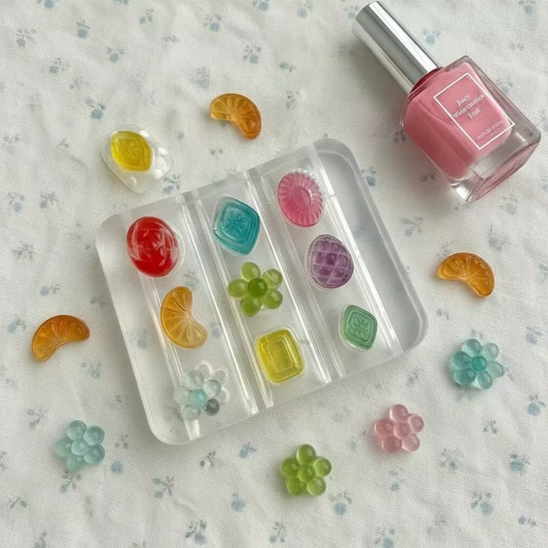 Moule en silicone pour nail art motif bonbons aux fruits