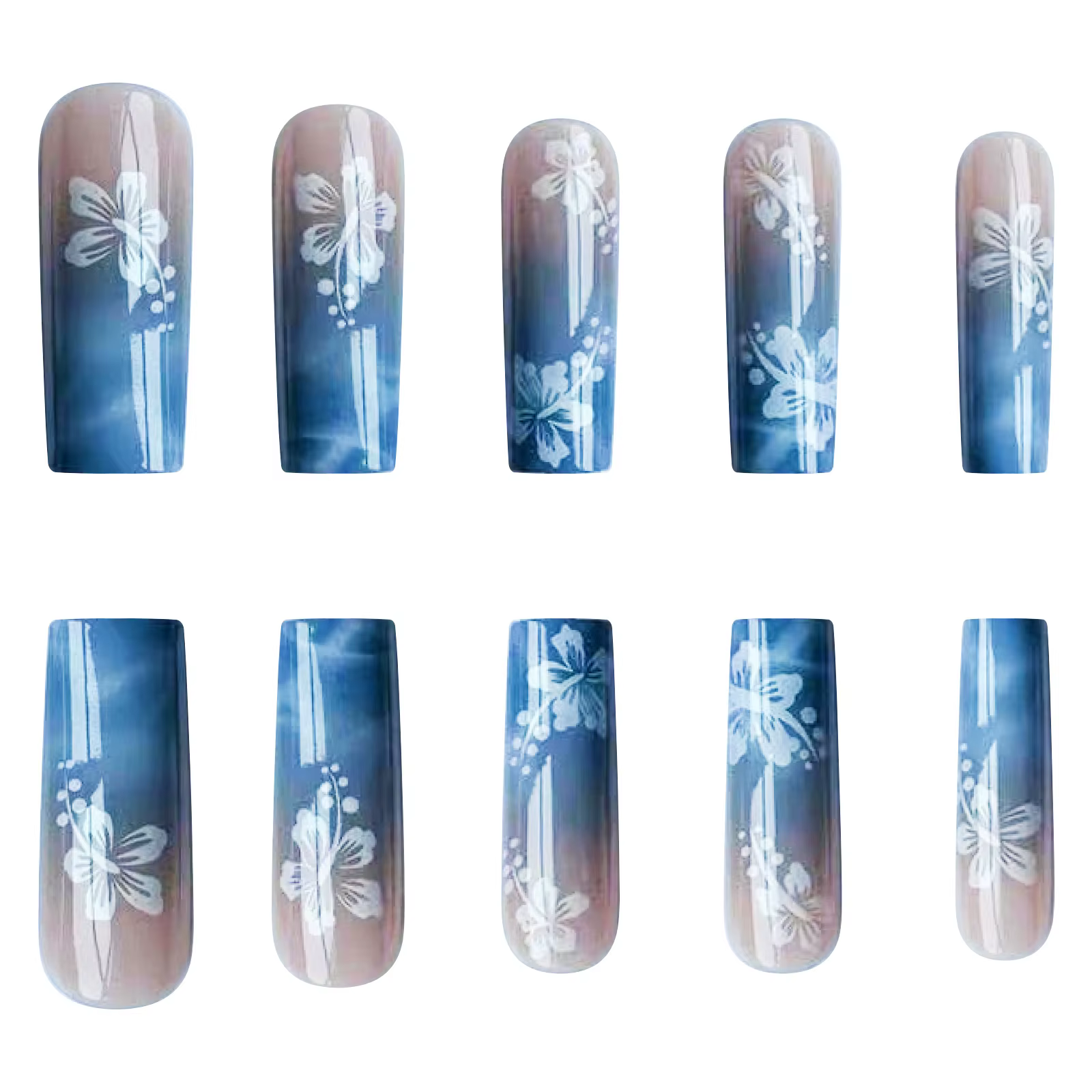 Faux ongles en nickel é bleu N64.avec ondulations de l'eau de l'océan