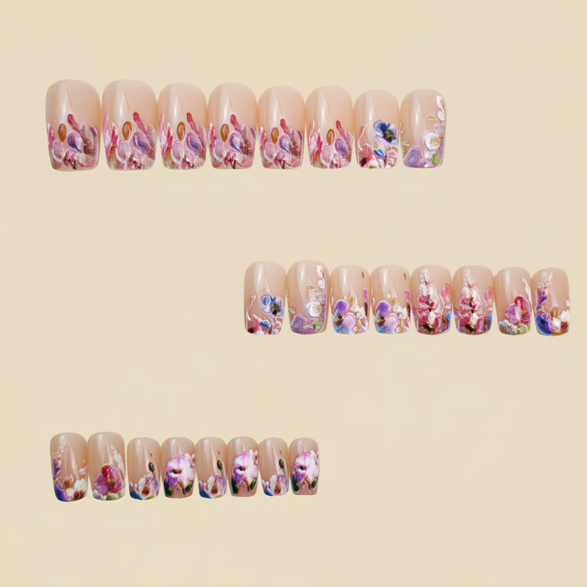 Faux ongles moyens pour femmes et filles