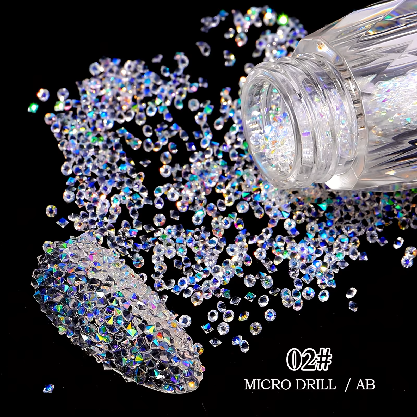 Paillettes Caviar ongles strass fée Micro perles de cristal 3D AB