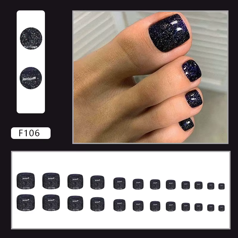 Faux ongles à pression galaxie bleu profond