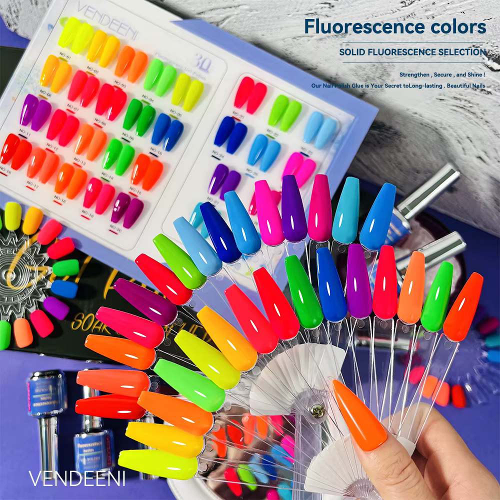 Verhéritage à Ongles Fluorescent en Gel Néon Semi Continu