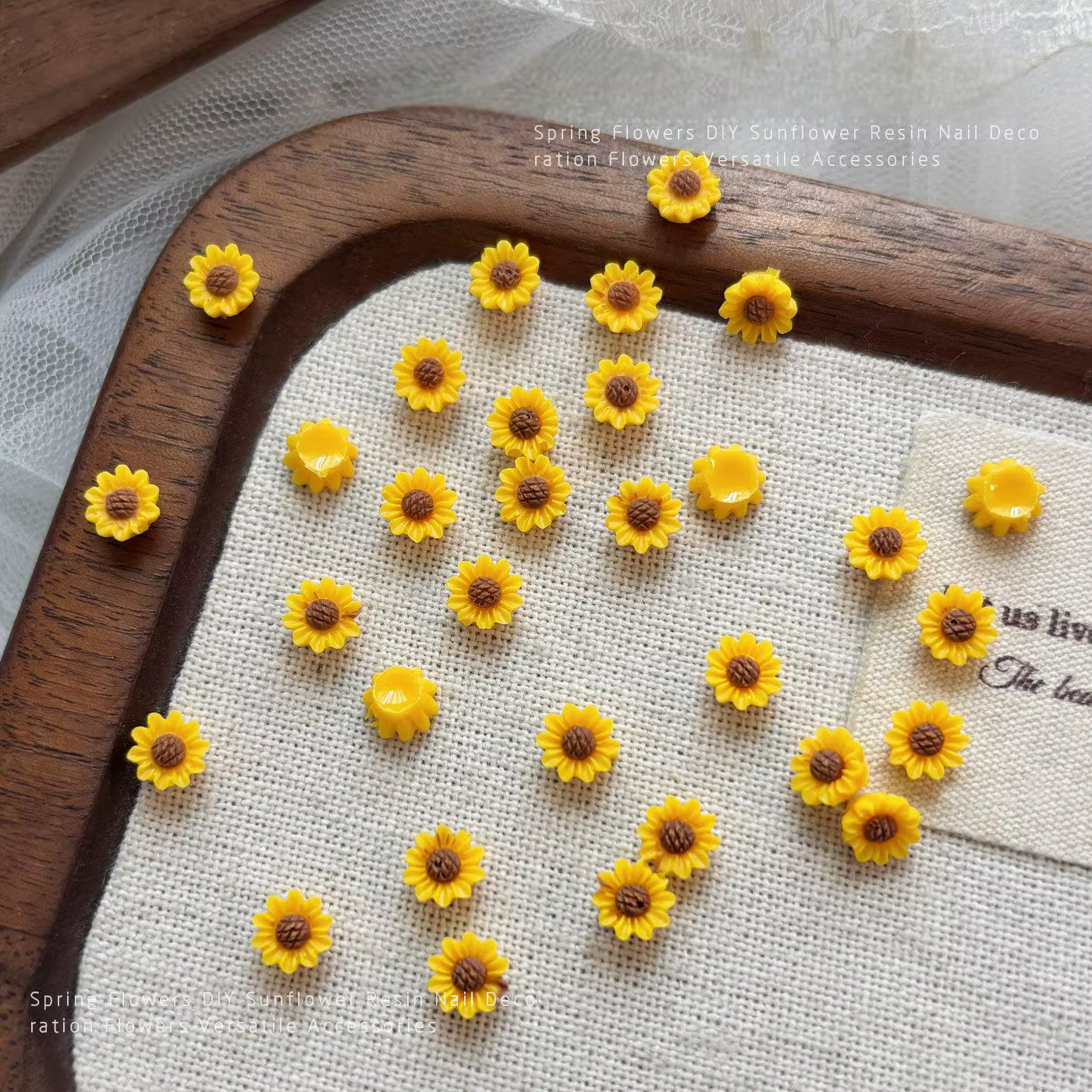 100 PIÈCES Fleurs de tournesol 3D réalistes pour ongles