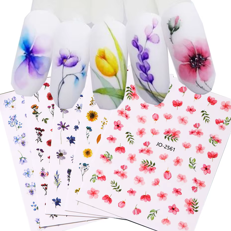 Autocollants de fleurs de printemps pour nail art