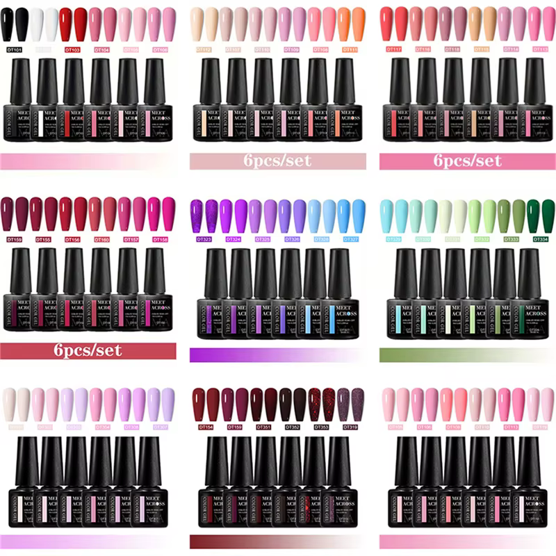 6 pièces Gel vernis à ongles ensemble HEMA gratuit 7ml Semi Permanent tremper UV Gel