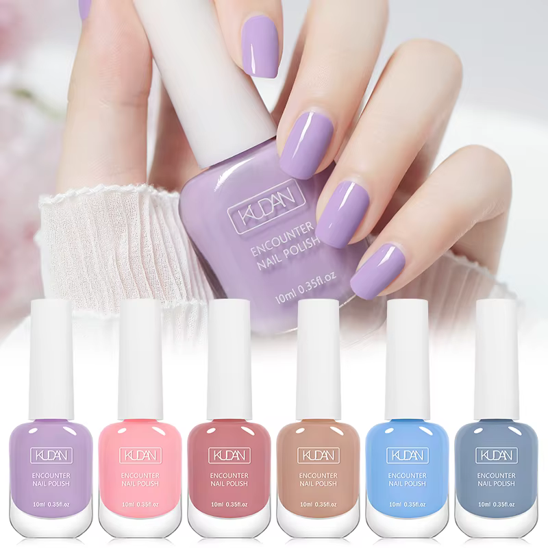 KUDAN 6 pièces ensemble de vernis à ongles à base d'eau 10ml nu rouge rose Peel-Off Kit