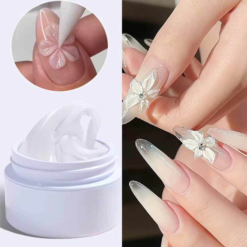 Gel d'extension de main antiadhésif transparent/blanc
