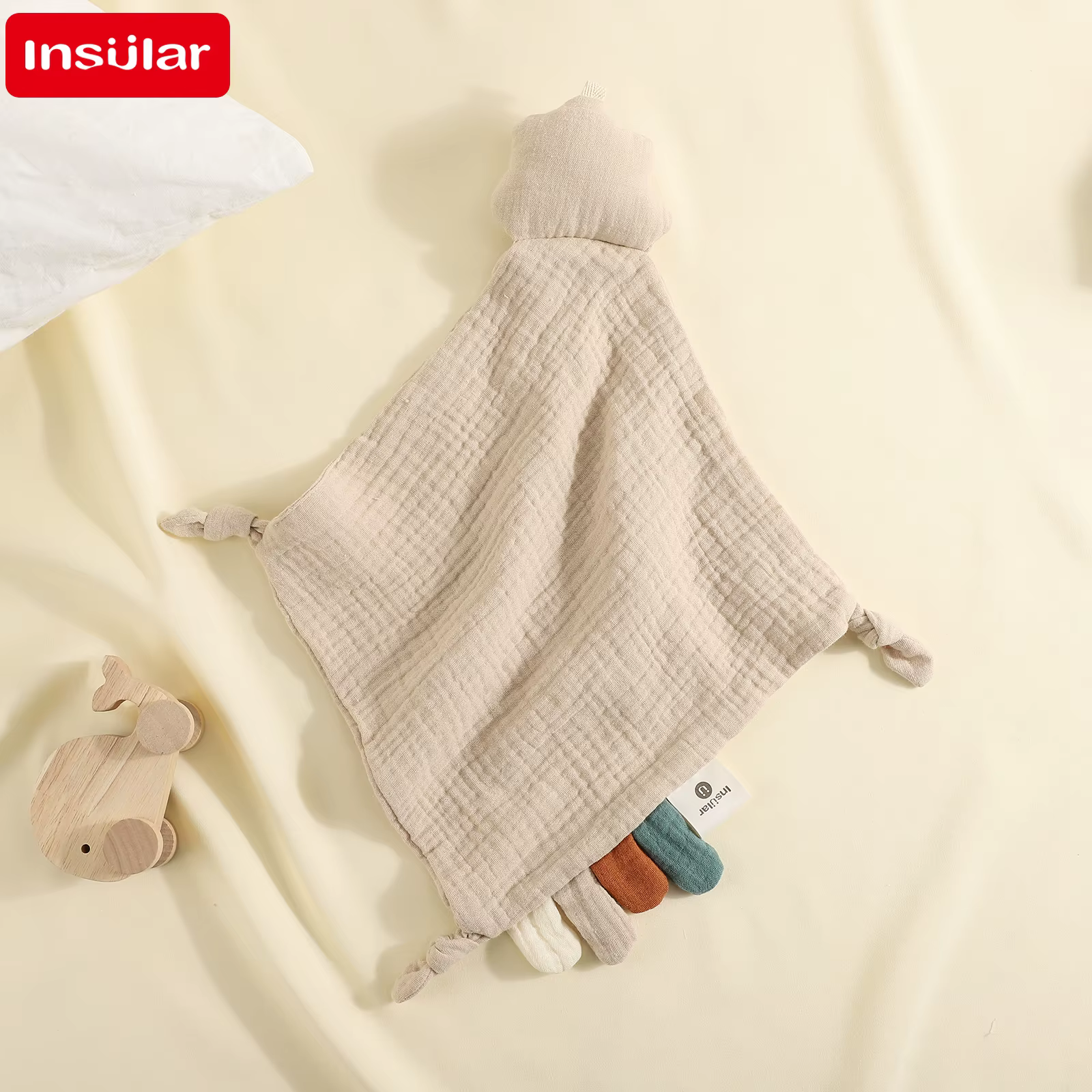 Couverture apaisante pour bébé de 0 à 1 ans, avec étiquettes, poupée aide au sommeil, doux pour la peau, mouchoir pour enfants, serviette en gaze 100% coton, nouvelle collection