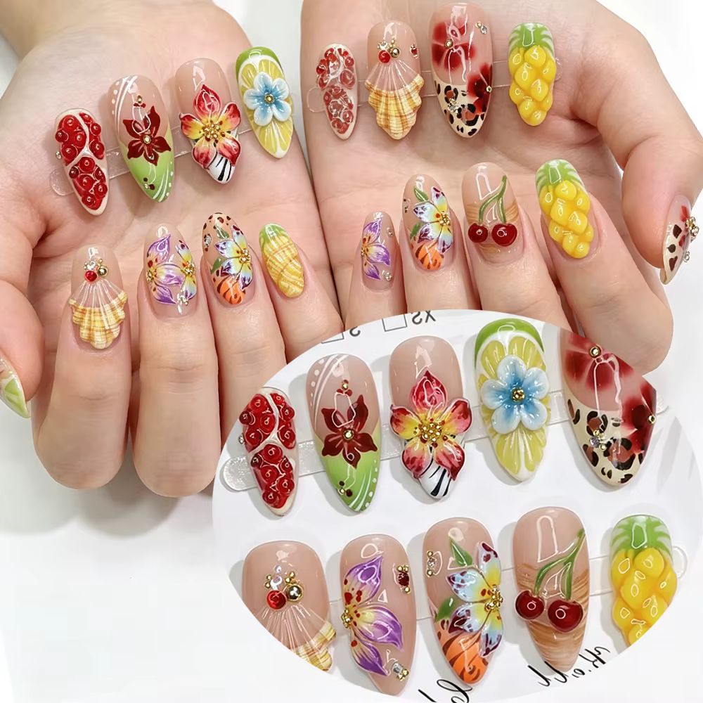 10 faux ongles à presser pour femmes