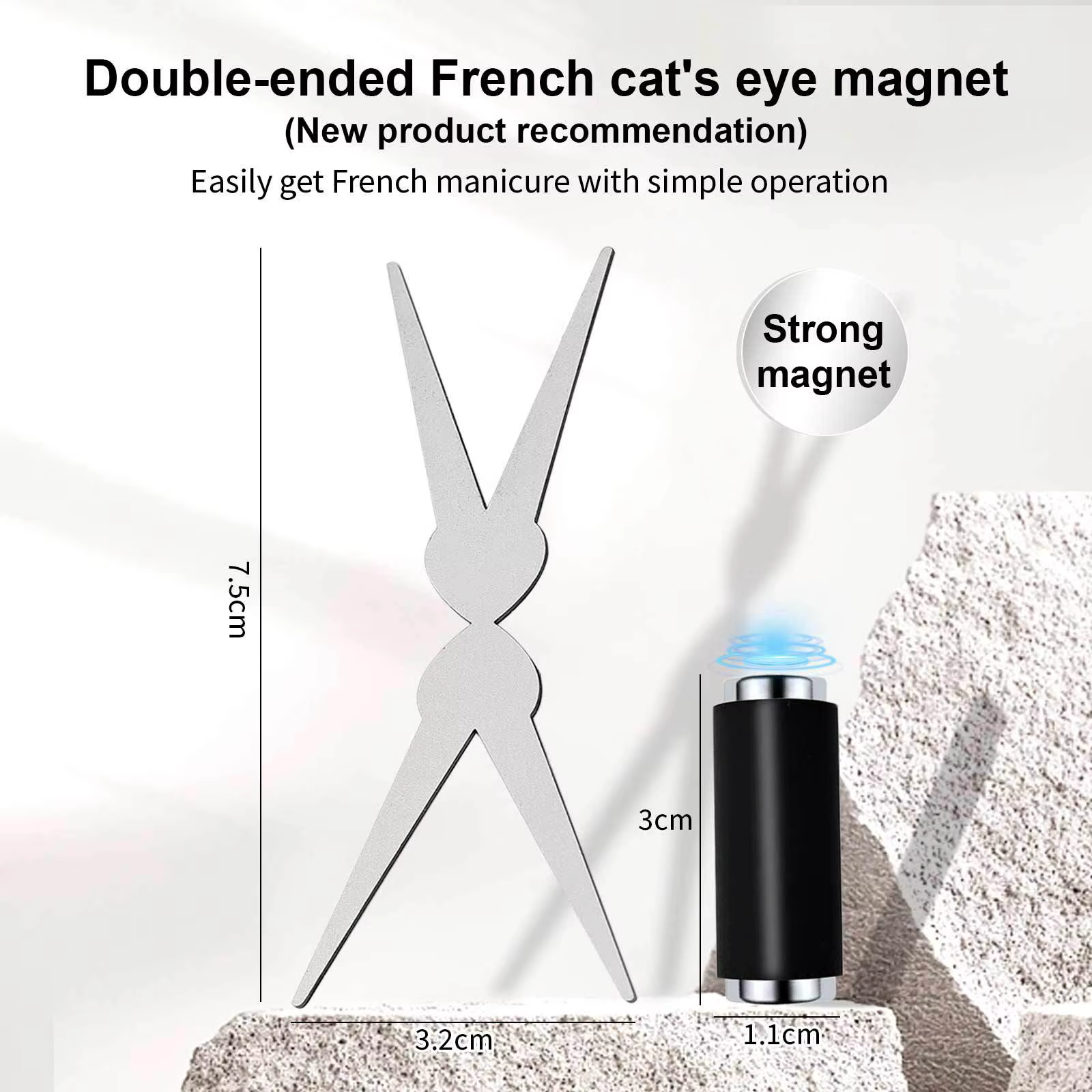 Kit d'aimants pour nail art français à double tête