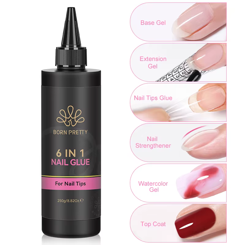 BORN PRTTY 250g déshydrateur de préparation d'ongles sans acide Gel de renfort sec à l'air Super adhésif décor de bijoux