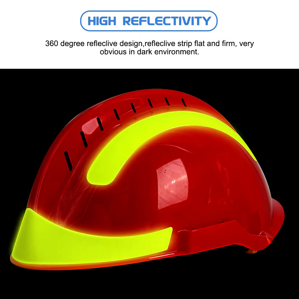 Casque de pompier, casques de sécurité pour les interventions d'urgence, casque de protection ABS pour pompiers avec support pour lampe torche et ensemble de lunettes de protection