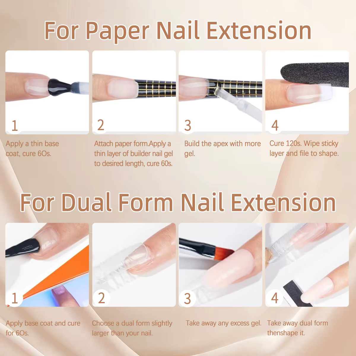 Gel UV de construction liquide 20g Rose Brun Nude Français pour extension et modelage d'ongles