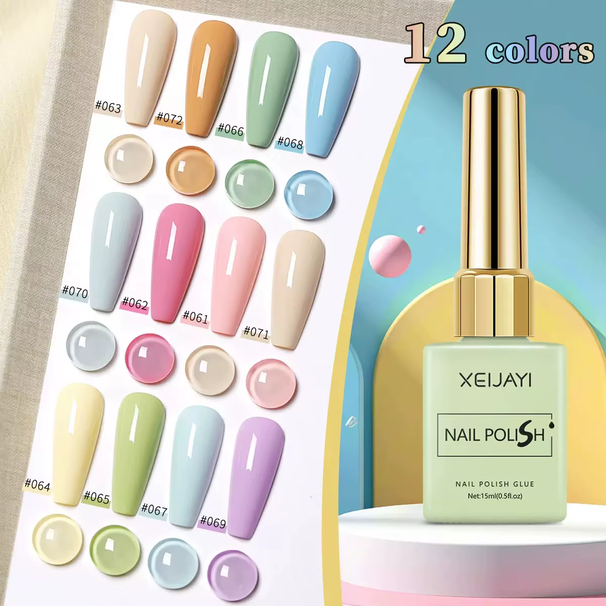 12PC vernis à ongles Gel ensemble bricolage Nail Art Design produits de manucure tremper Gel UV longue durée