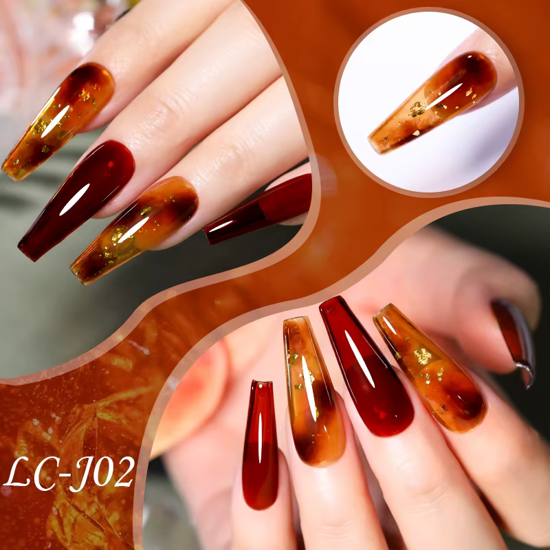 LILYCUTE 7ML gelée ambre Gel vernis à ongles marron cristal translucide couleur terne Nail Art Gel Semi Permanent UV Gel