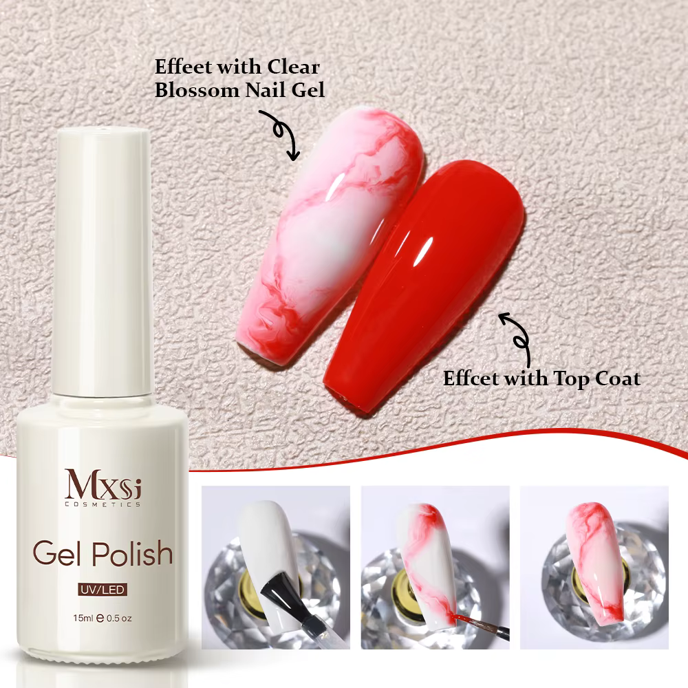 6 pièces/ensemble Gel fleuri 15ml vernis Gel aquarelle clair pour effet d'épandage marbre tremper UV LED Gel
