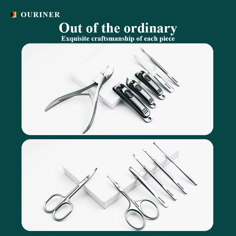 Kit de Manucure avec Coupe-Ongles Gris Morandi