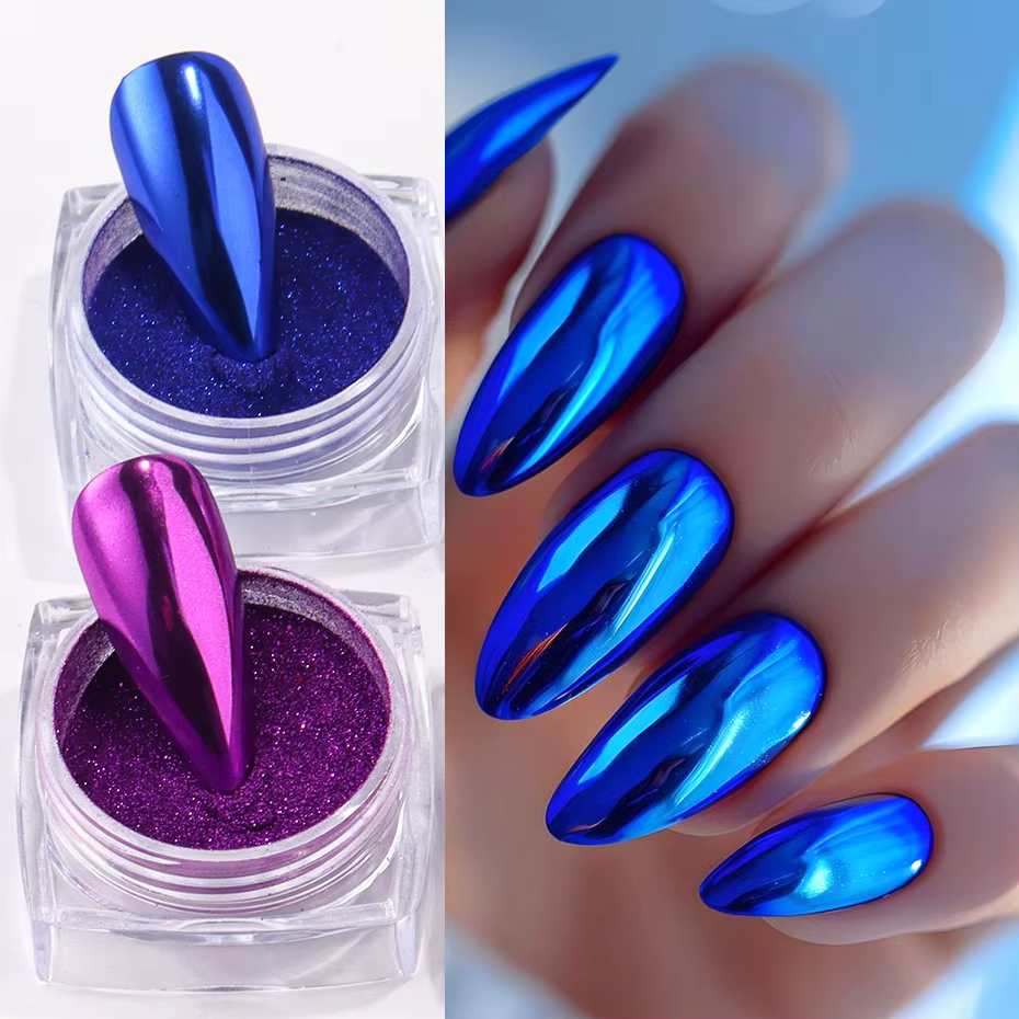 Poudre à ongles miroir chromé