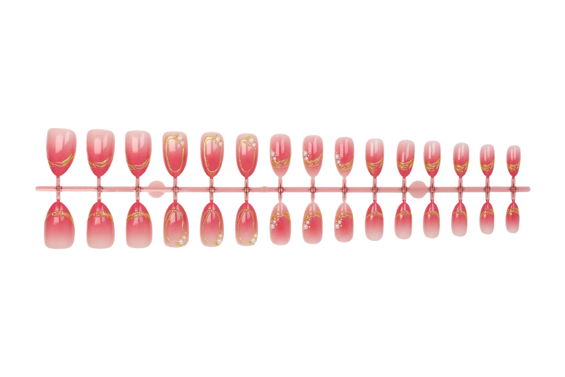 24 faux ongles de taille moyenne en forme d'amande