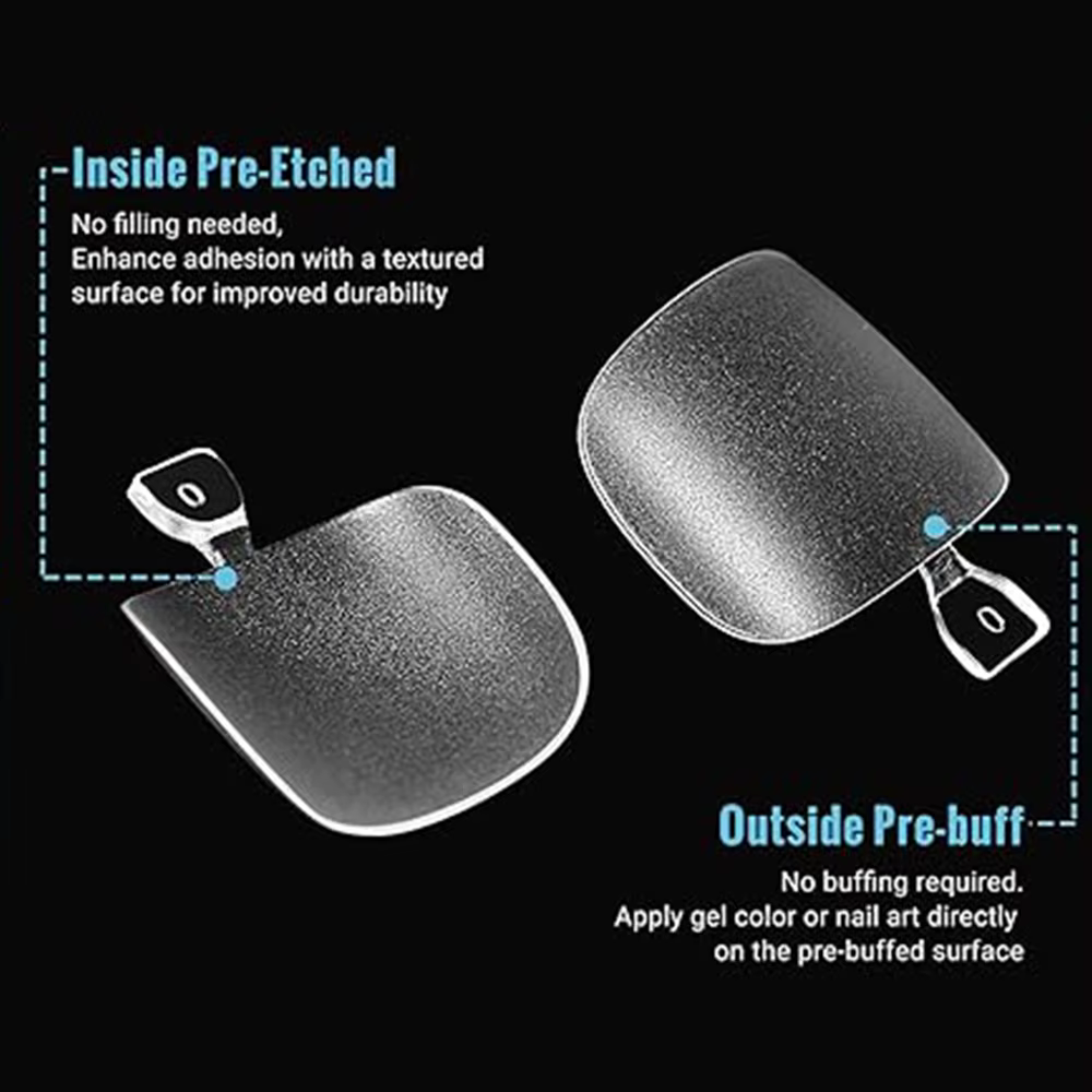 120/150/600 pièces faux ongles givrés court carré faux Gel doux couverture complète pré-forme orteil pointe presse sur l'extension des ongles des orteils