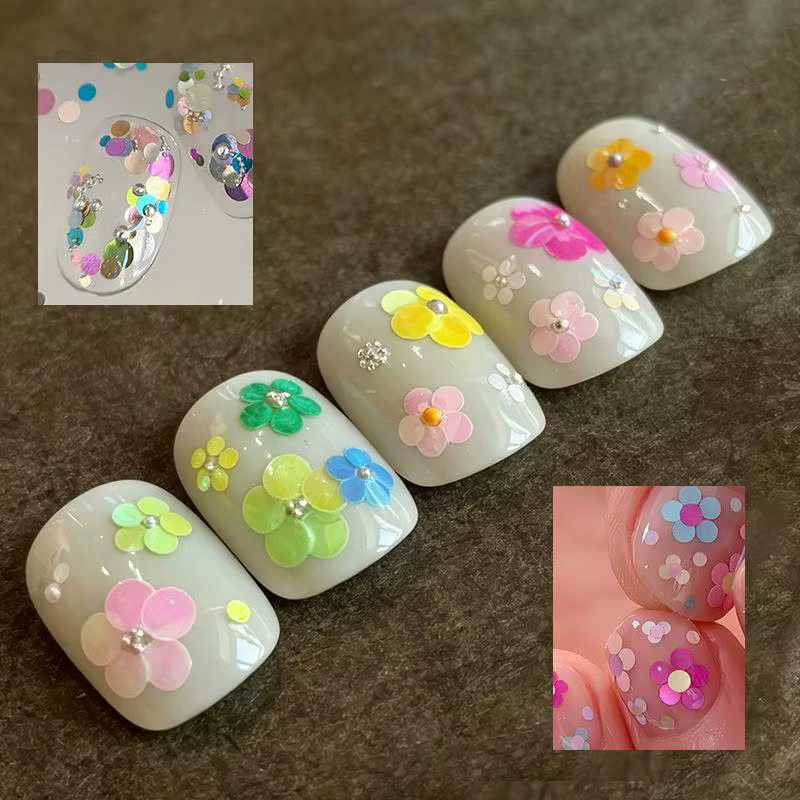 12 grilles de paillettes circulaires colorées pour manucures DIY et créations originales