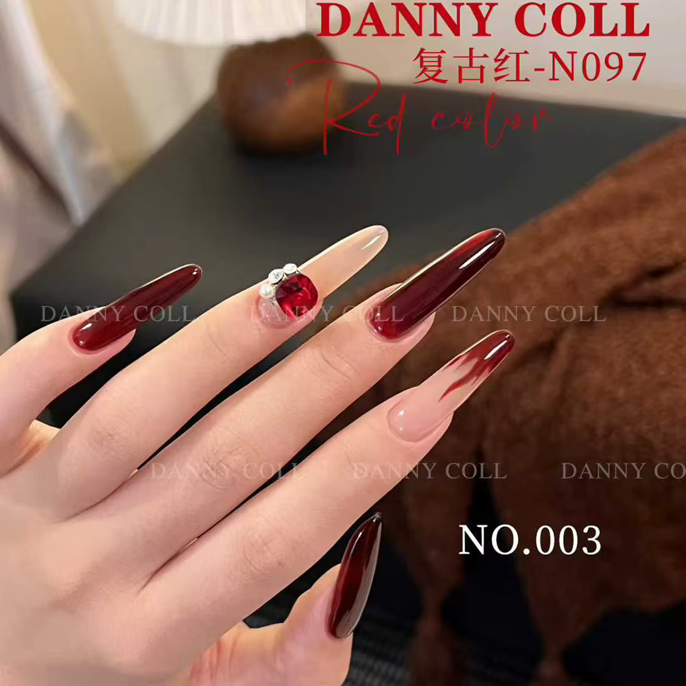 Automne hiver rouge Gel vernis à ongles ensemble avec carte de couleur oeil de chat