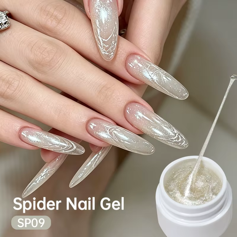 LILYCUTE 8ml Gel à ongles pailleté effet araignée