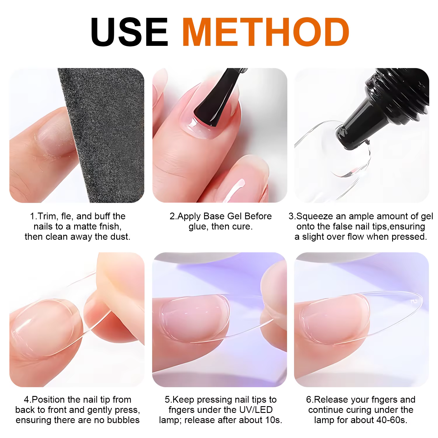 Colle à ongles solide, Gel pour pression sur les ongles