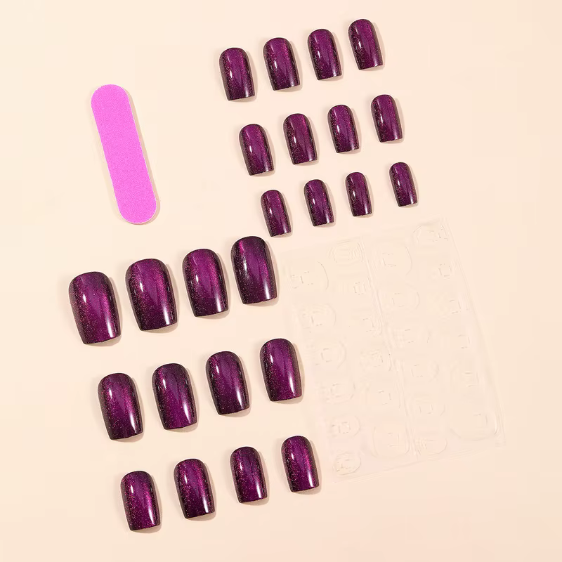 Faux ongles à pression forme carrée