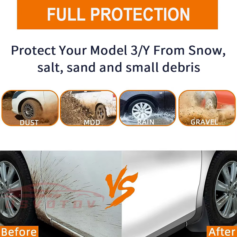 Pour Tesla Model Y Model 3 Model YL 2025 2026 : Accessoires, Bavettes anti-éclaboussures toutes saisons, protection de peinture sans perçage, kits de carrosserie