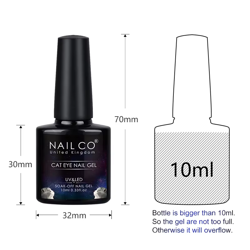 NAILCO Vernis Gel Transparent Effet Œil de Chat Magnétique Semi-Permanent UV pour Ongles