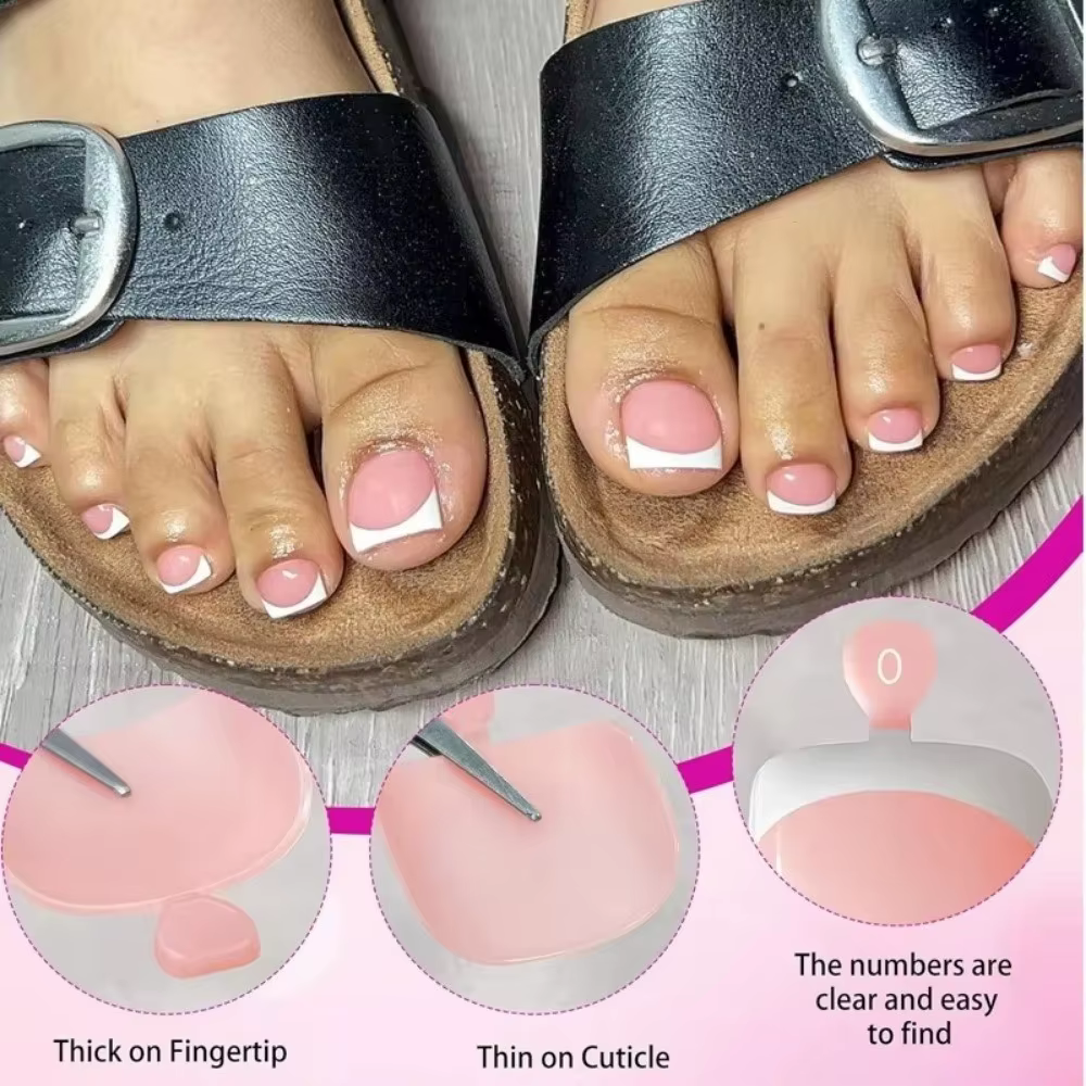 Lot de 120 faux ongles de luxe chic à bout français