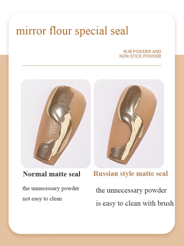 KANIU 15ml Style russe mat sans lingette couche de finition Gel ongles miroir magique poudre spécial givré joint Gel UV