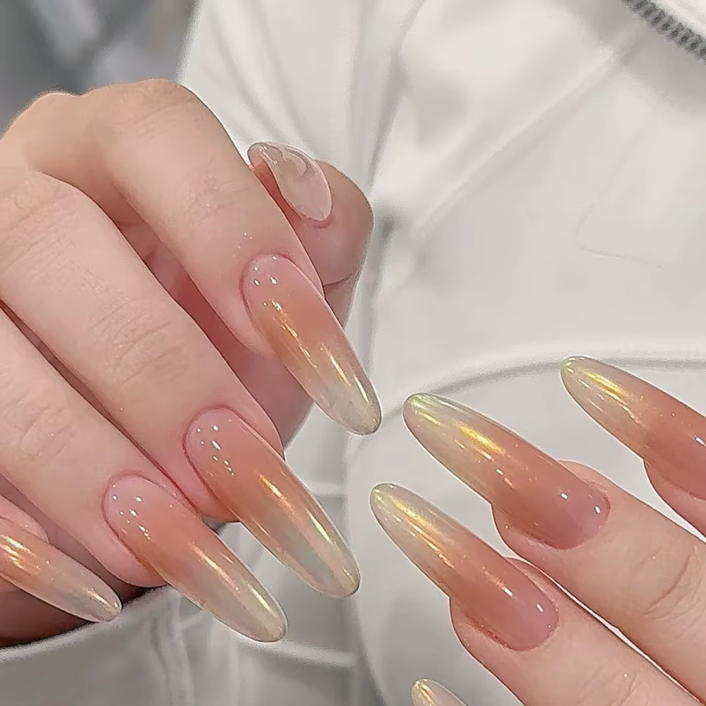 1 pot coucher de soleil Orange Aurora Chrome poudre à ongles 0.2g-Net clair de lune miroir