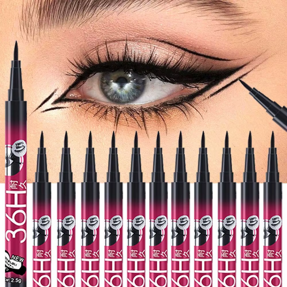 Crayons Eyeliner liquide noirs Ultra durables 36H, imperméables, anti-taches, pour débutants, maquillage précis pour les yeux, tatouage, 1 pièce