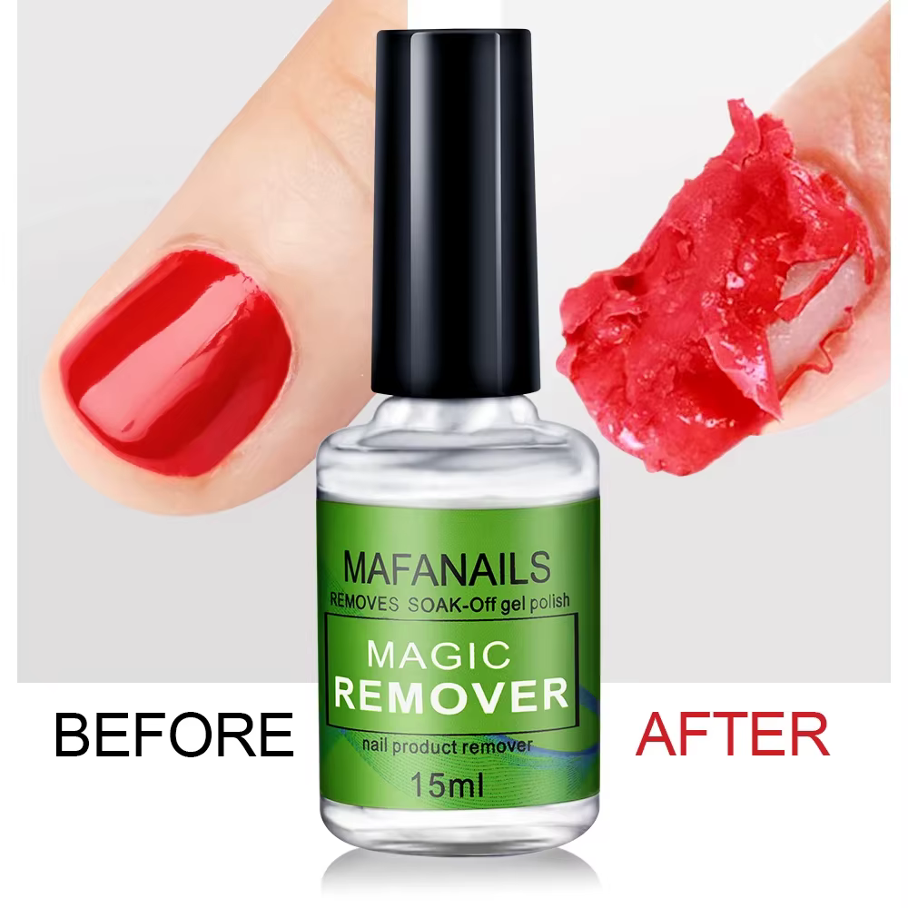 MAFANAILS-Dissolvant Magique pour Verhéritage à Ongles, Gel UV, Dissolvant Rapide, Semi Continu, Verhéritage à Ongles, Colle Annulée, 15ml, 15ml