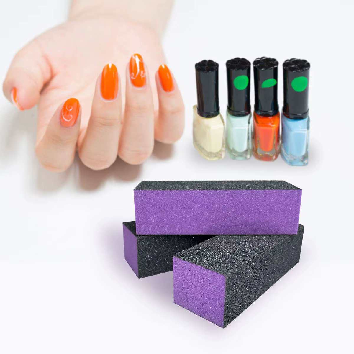 Tampon à ongles bloc de ponçage polisseuse lime de polissage grain 60/100 pour Kit d'art