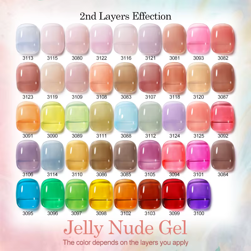 Vernis à ongles en gel semi-permanent NailCO Nouvel An Rouge Translucide Hema TPO FREE