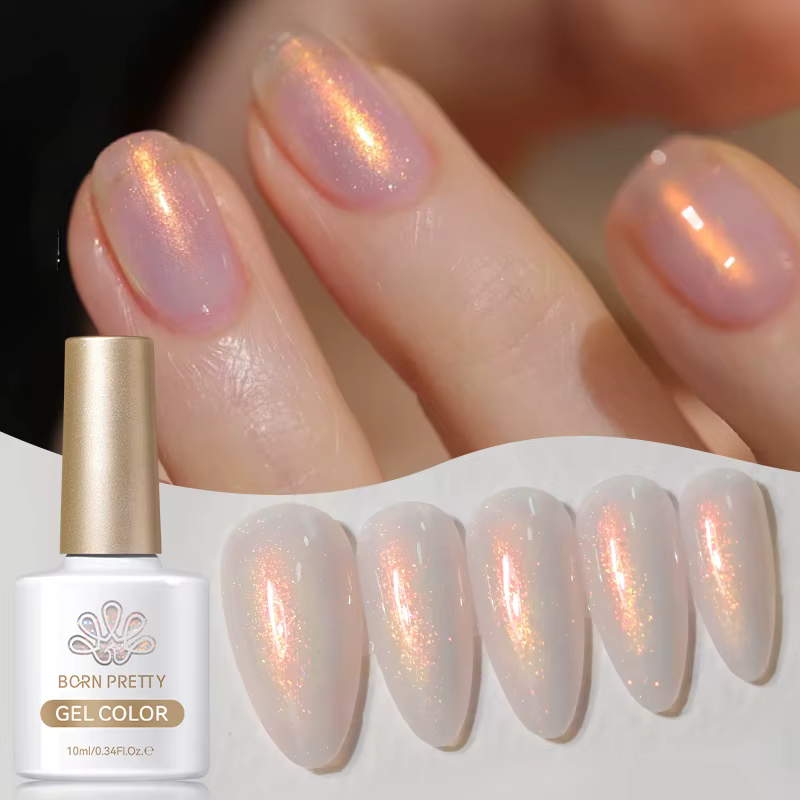 BORN PRETTY 10ml Aurora paillettes Gel vernis à ongles Ultra brillant caméléon Laser Semi Permanent tremper UV Gel