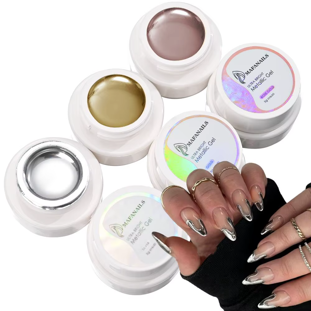 1PC Vernis à ongles effet miroir métallique argent