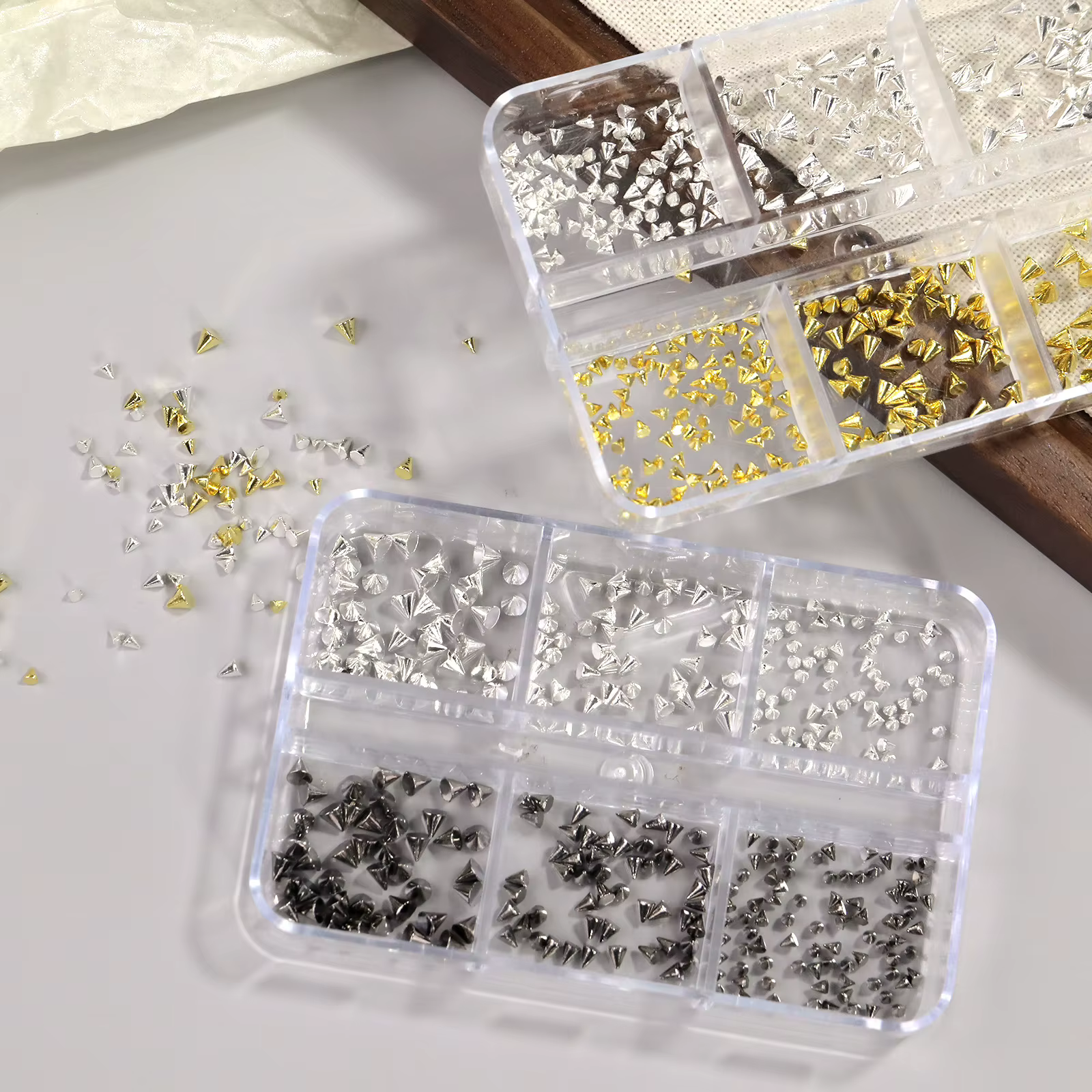 Rivets pour Nail Art de Style Punk noir et argent