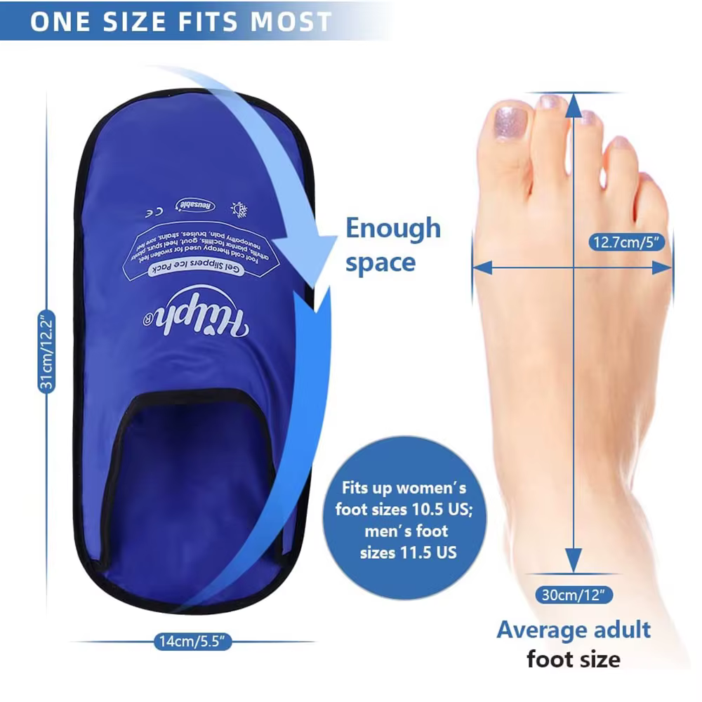 Chaussons de thérapie par le froid chaud pour les pieds enflés, orthèse de pied, pack de glace, gel rond, neuropathie, instituts oto