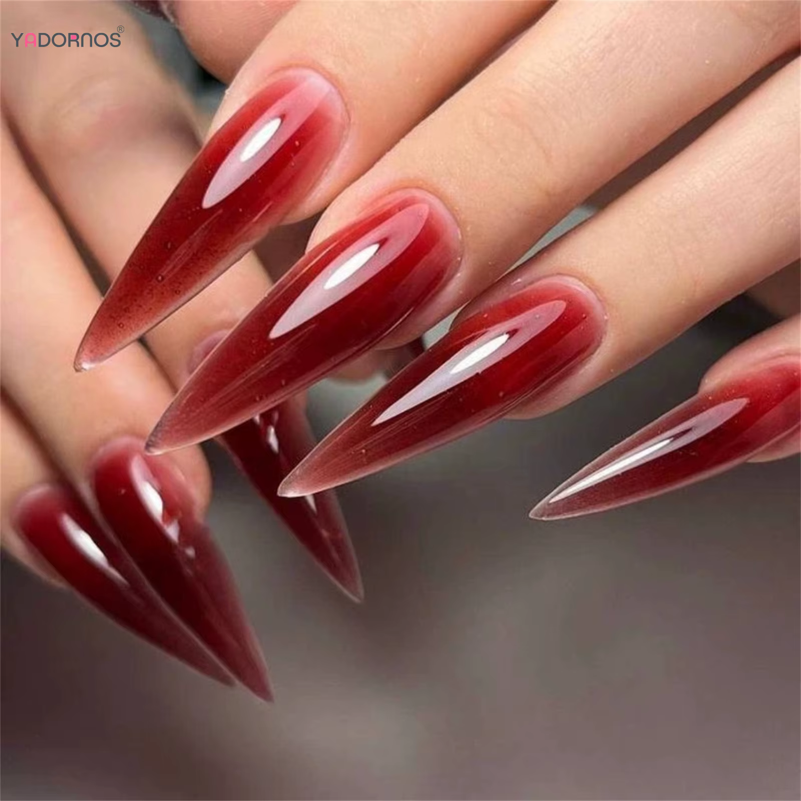 Faux ongles aiguilles longs blanc lait