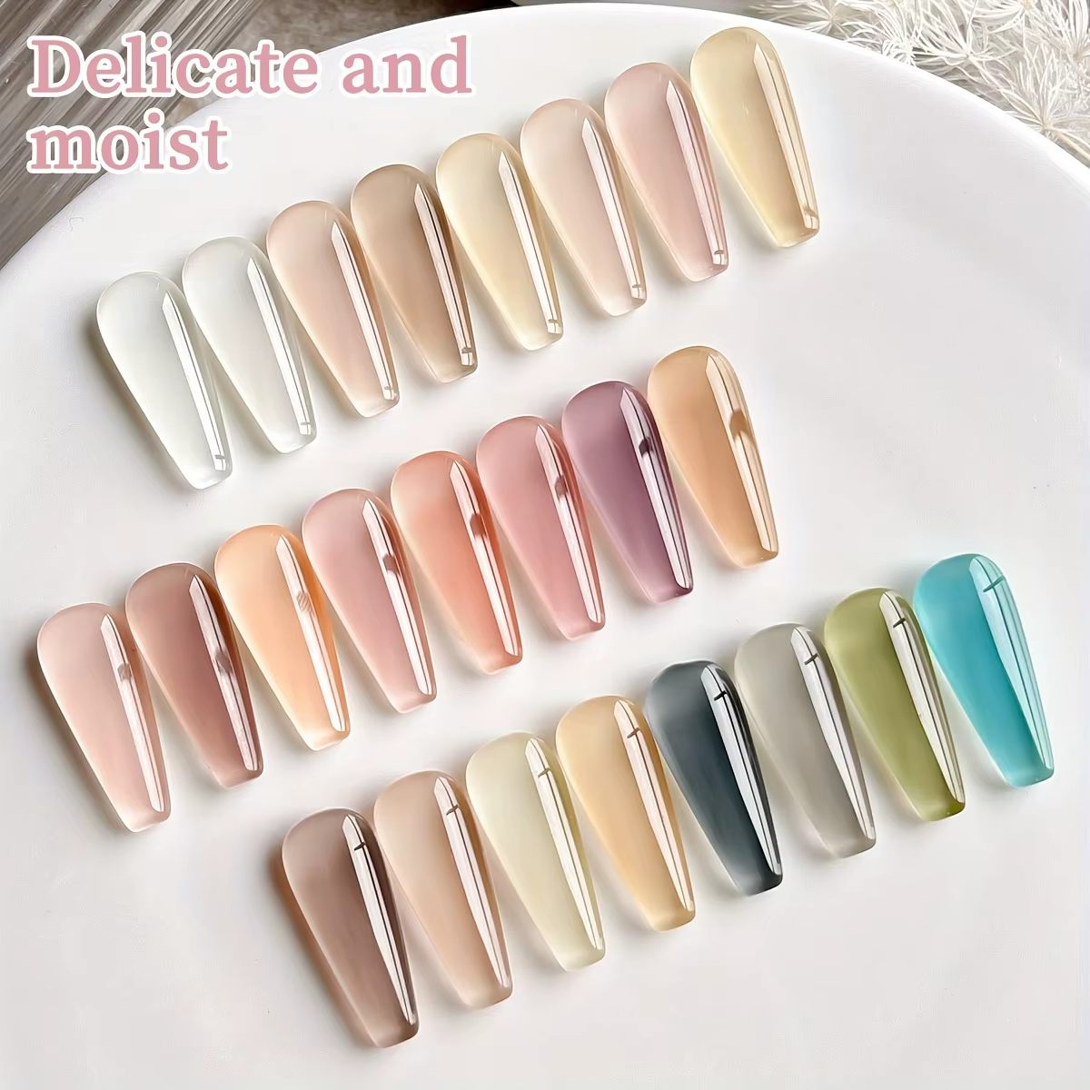 24 pièces série translucide 24 couleurs --- nouvelle nail art populaire ultra-lumineux glace