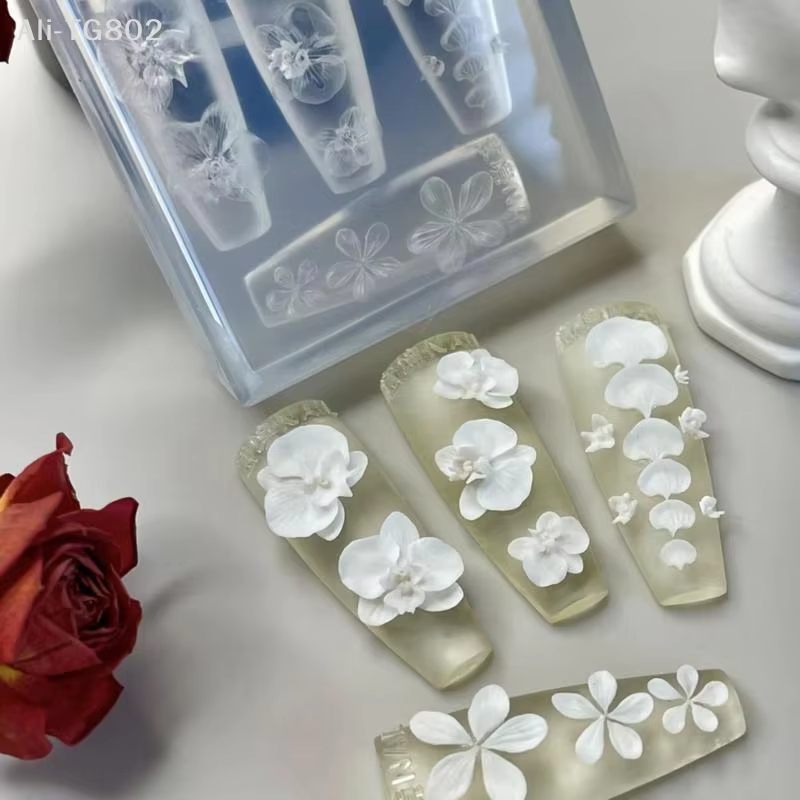 Moule à ongles en Silicone Transparent 3D
