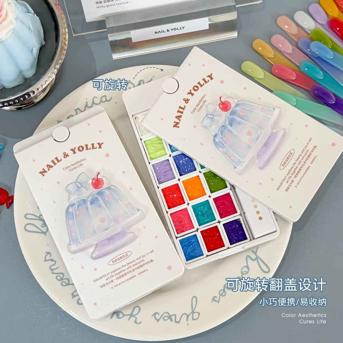 Palette de 18 Couleurs de Gel Solide pour Ongles