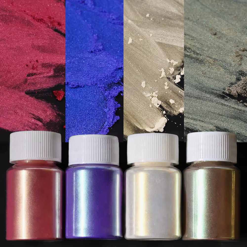 10g/bouteille perles bleues Chrome ongles Pigment paillettes Aurora