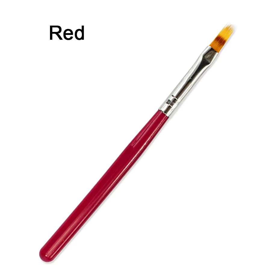 1 pièces brosse à ongles stylo UV Gel dégradé floraison Nail Art peinture manche en bois Nylon cheveux noir blanc rouge